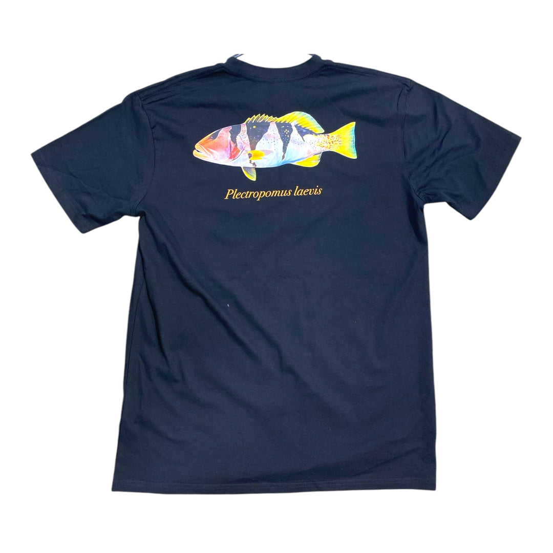 Footballer Coral Trout Tee Black - Spearfishing Superstore