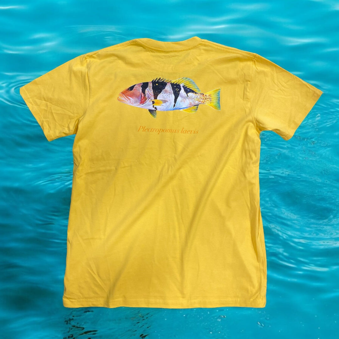 Footballer Coral Trout Tee Yellow - Spearfishing Superstore