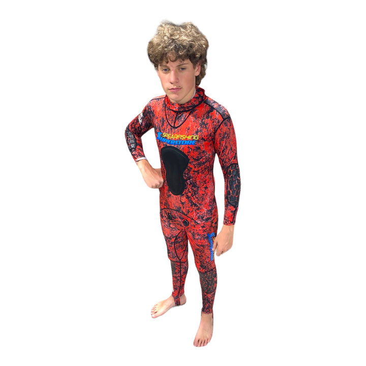 Reef Hunter Lycra Stinger Suit 2 Piece Red - Spearfishing Superstore